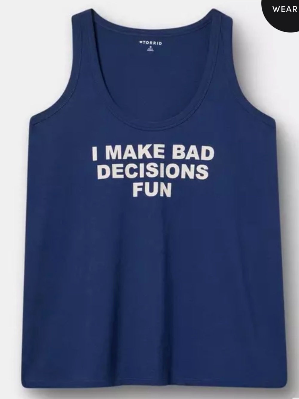 torrid Navy Tank with White Graphic Slogan